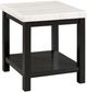 Elements International Marcello Black End Table with White Marble Top-0