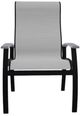 Telescope Casual Belle Isle Abalone/Black Aluminum/Fabric Outdoor Sling Supreme Arm Chair with Cape Gray Rustic Polymer Arm Accent-1