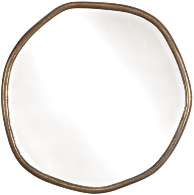Uttermost® Ambrose Antique Brass Round Mirror-0