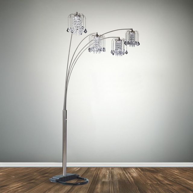Crown Mark Raindrop Pewter Arc Floor Lamp-1