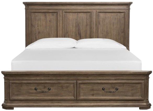Magnussen Home® Adler Court Florentine Walnut King Panel Storage Bed-2