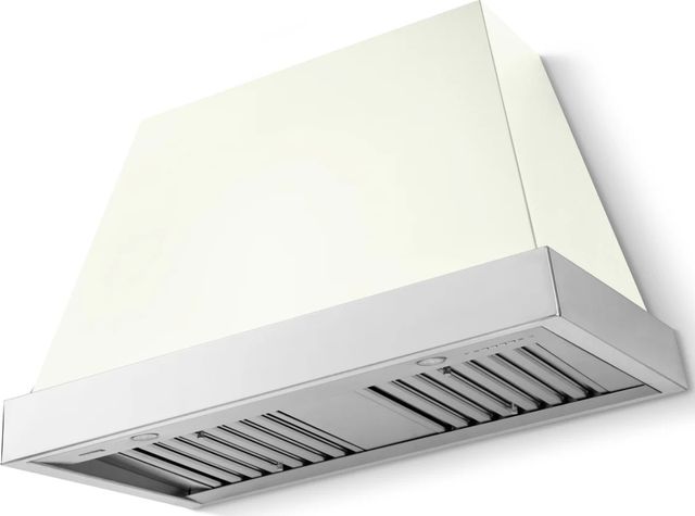 La Cornue CornuFé Euclid 44" Pure White Wall Mounted Range Hood with Polished Chrome Trim-0