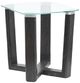 Magnussen Home® Wexler Black Truffle End Table with Clear Glass Top-0