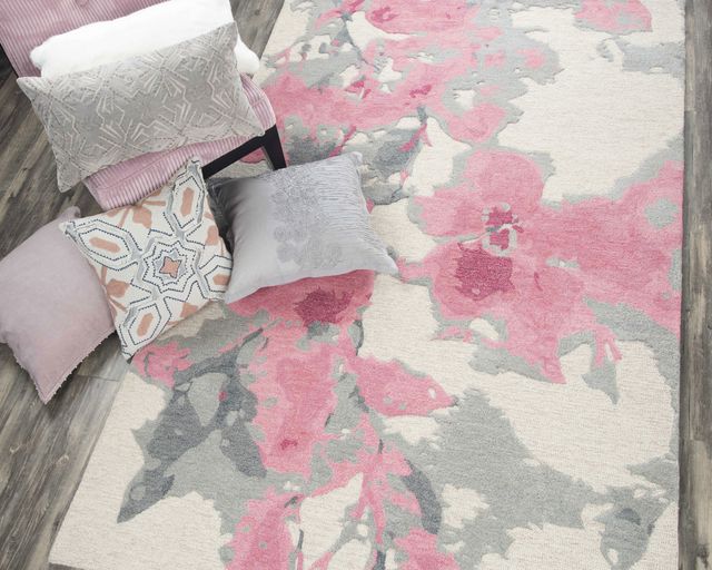 Rizzy Home Connie Post Beige/Pink 18" Round Rug-1