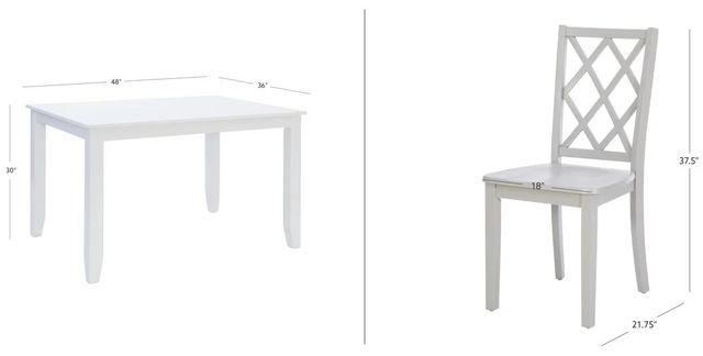 Powell® Maui 5-Piece Gray/White Dining Set-3