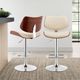 Armen Living Leland Brown/Chrome/Cream Bar Stool-2