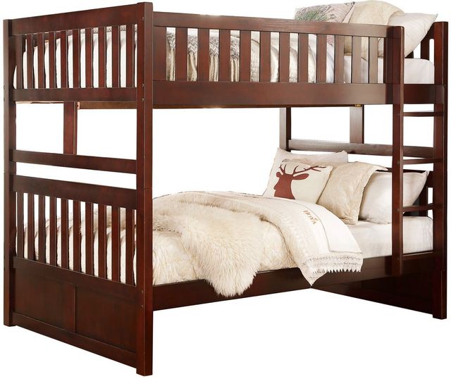 Mazin Furniture Rowe Dark Cherry Full/Full Bunk Bed-1