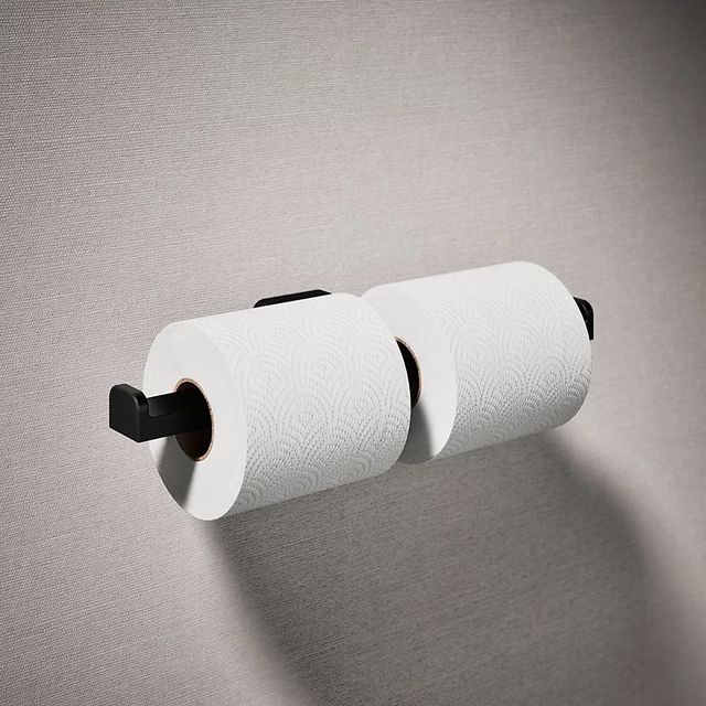 KOHLER® Parallel® Matte Black Double Toilet Paper Holder-1