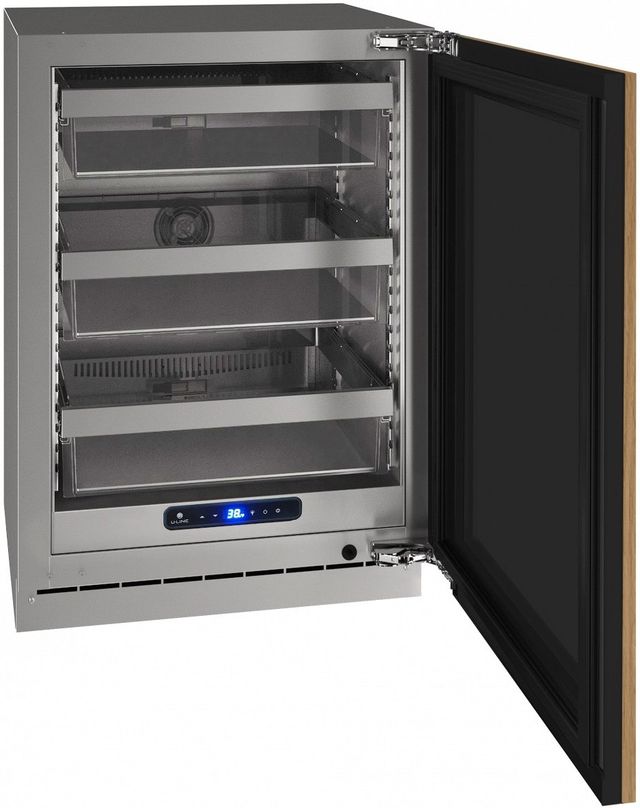 U-Line 5 Class Collection 24” 5.2 Cu. Ft. Panel Ready Beverage Center with Solid Door and BrightShield™ Lighting -1