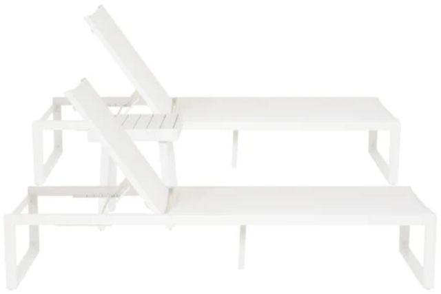 Linon Alora 3-Piece White/ Aluminum/Fabric Lounge Chair Set-2
