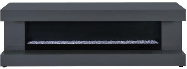 Coaster® Mallory Gray High Gloss TV Stand Fireplace Console-3