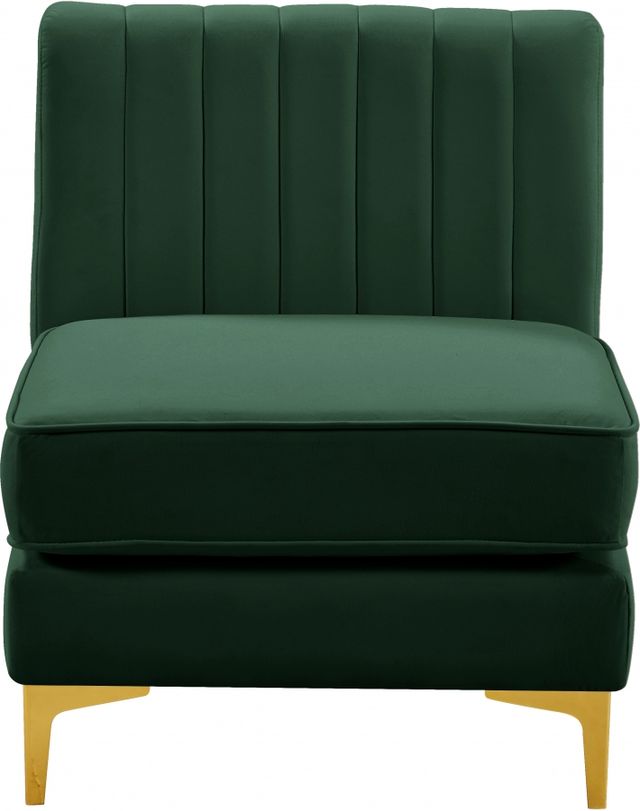 Meridian Furniture Alina Green Velvet Armless Chair-3