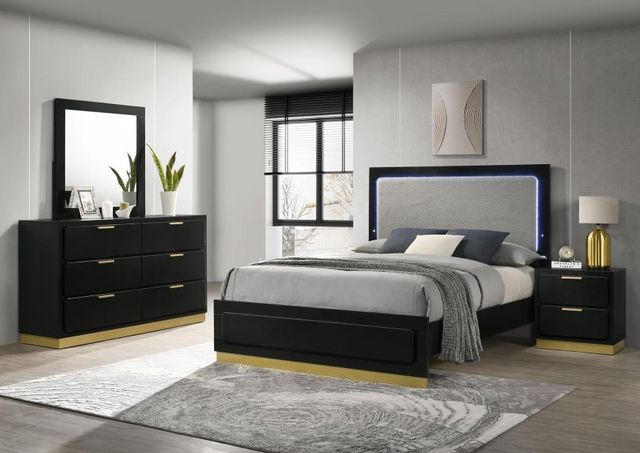 Coaster® Caraway 4-Piece Black Queen Bedroom Set-1