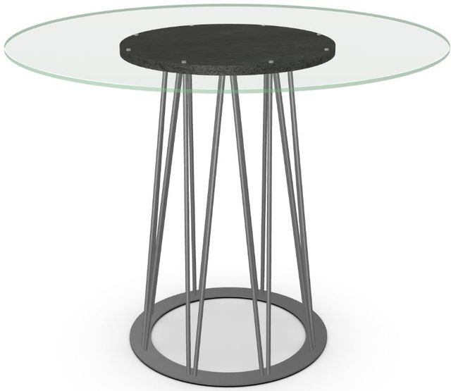 Amisco Customizable Calypso 36" Clear Glass Round Counter Height Table-0