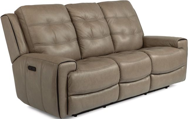 Flexsteel® Wicklow Beige Power Gliding Recliner With Power Headrest-0