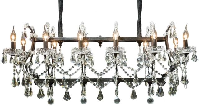 Michael Amini® Gloucester Black/Glass 12-Light Chandelier-0
