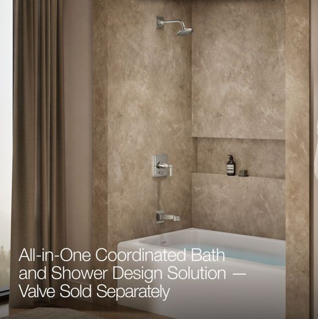 KOHLER® Pinstripe® Pure Rite-Temp® Vibrant Polished Nickel Bath and Shower Trim Kit with Push-Button Diverter and Lever Handle-4