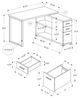 Monarch Specialties Inc. White Computer Corner Desk-3
