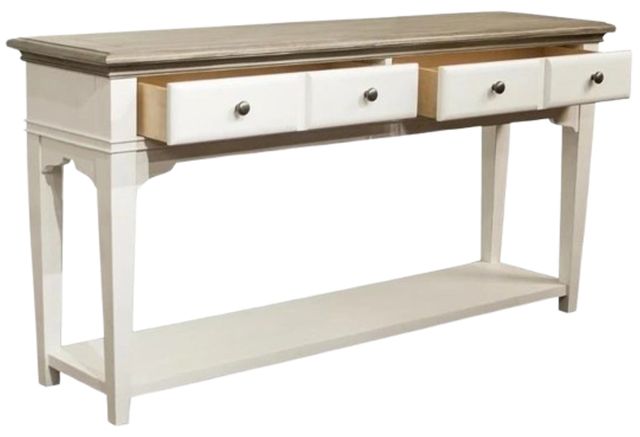 Riverside Furniture Myra Natural Sofa Table with Paperwhite Base-3