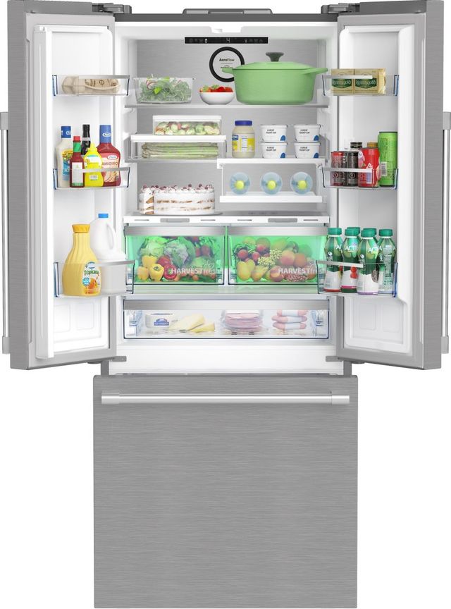 Beko 30 in. 16.1 Cu. Ft. Fingerprint-Free Stainless Steel Counter Depth French Door Refrigerator-2
