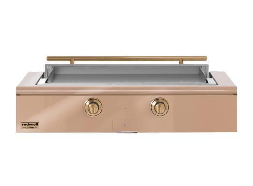 Caliber™ Rockwell Social 48" Champagne Built-In Natural Gas Outdoor Griddle with Gold Hardware-0