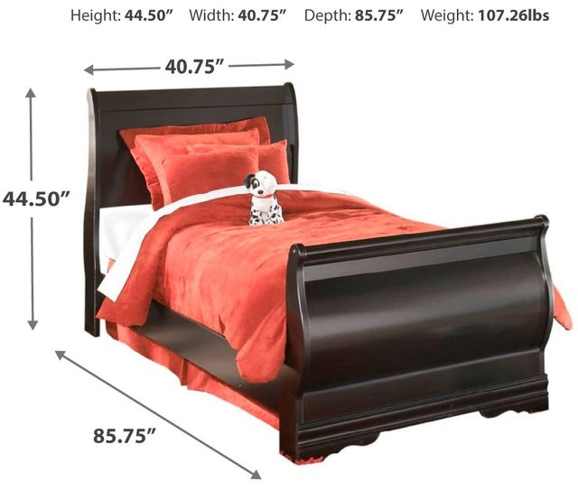 Signature Design by Ashley® Huey Vineyard Black Twin Sleigh Bed-1