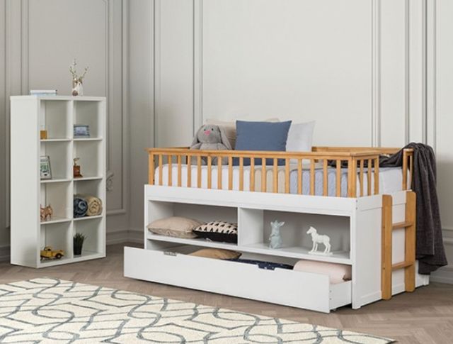 Furniture of America® Mcpherson Light Oak/White Twin Bookcase Bed with Trundle-3