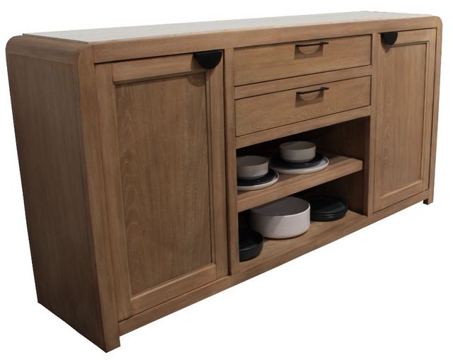 Parker House® Escape 6-Piece Glazed Natural Oak Full Dining Set with Buffet Server-3