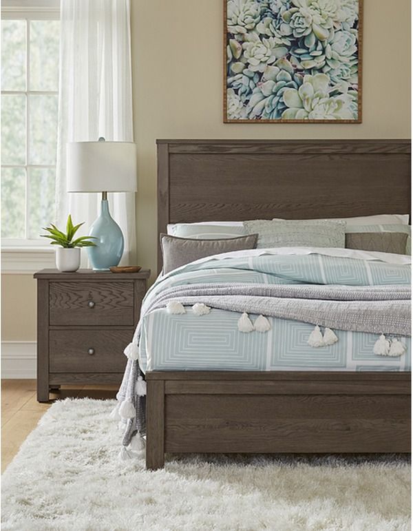 Vaughan-Bassett Fundamentals Grey Full Panel Bed-1