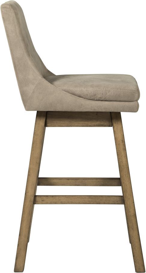 Signature Design by Ashley® Tallenger Tall Beige Upholstered Swivel Bar Stool -2