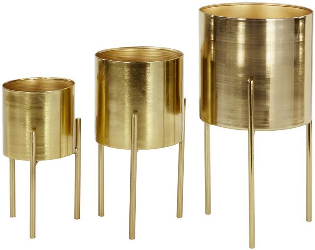 Deco Marche 3-Piece Gold Planter Set-0