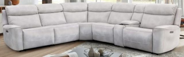 Furniture of America® Edmondus 6-Piece White Power Sectional Sofa Set-0