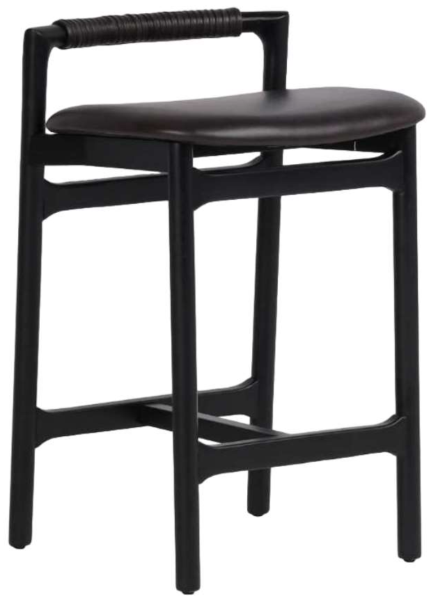 ★sunu3★ Four Hands Baden Sonoma Black/Brushed Ebony Counter Stool