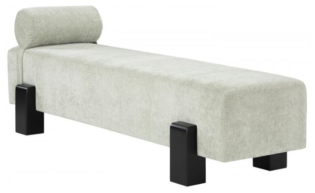 Meridian Furniture Edison Mint/Black Chenille Fabric Bench-0