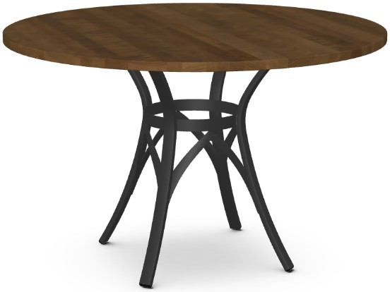 Amisco Customizable Kai Round Dining Table with 48" Solid Birch Top