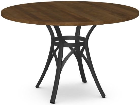 Amisco Customizable Kai Round Dining Table with 48" Solid Birch Top-0