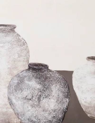 StyleCraft Ceramics I Gray/Off-White Wall Art-1