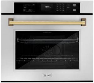 front view of the ZLINE Autograph Edition Professional 30" Stainless Steel Single Electric Wall Oven