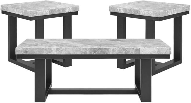 Steve Silver Co. Lucca 3-Piece Gray Occasional Table Set with Espresso Base-0