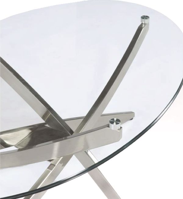 Magnussen Home® Zila Brushed Nickel/Glass Demilune Sofa Table-2