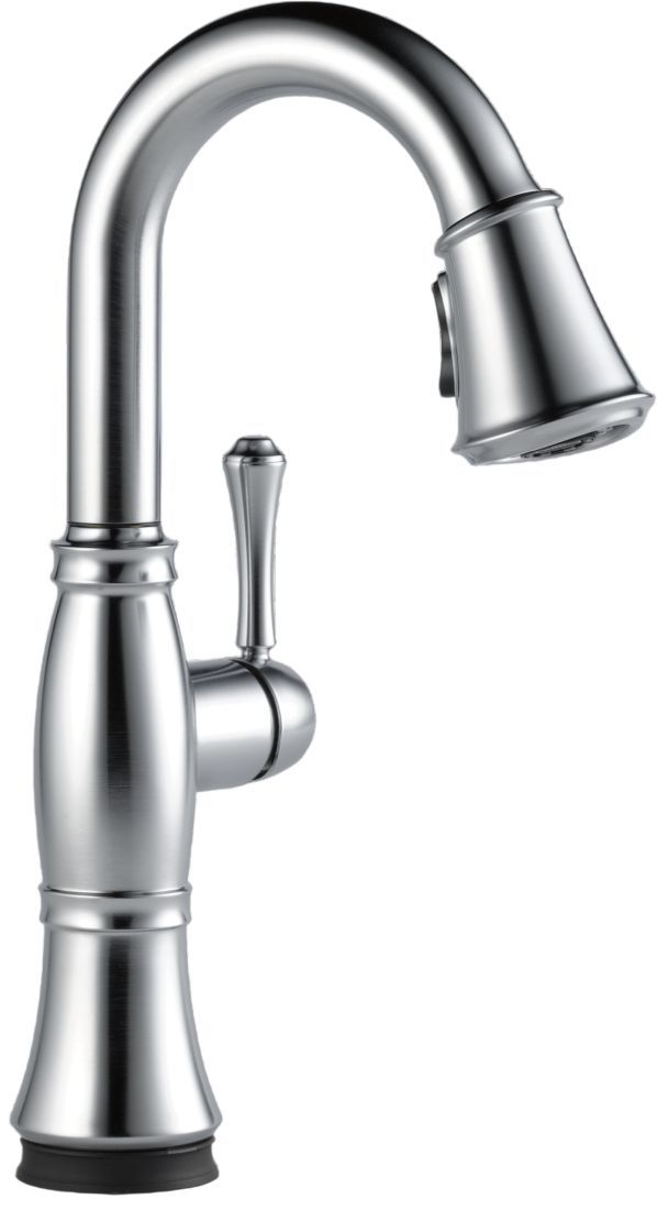 Delta Cassidy® Lumicoat® Arctic Stainless Touch2O® Bar/Preparation Kitchen Faucet with Touchless Technology-0