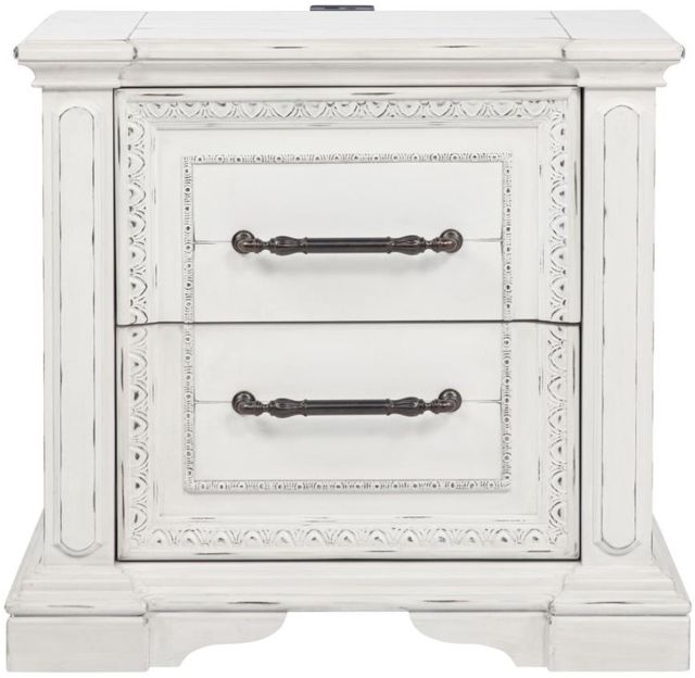 Coaster®  McKinney Vintage White Nighstand with Dual USB-1
