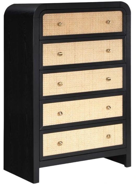 Meridian Furniture Siena Black/Natural Chest-0