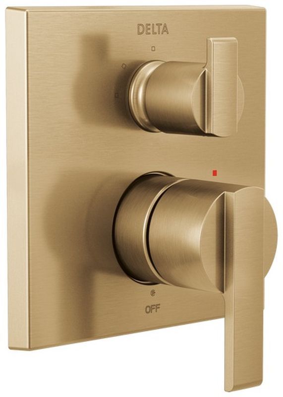 Delta Ara® Angular Modern Monitor® 14 Series Champagne Bronze Valve Trim with 3-Setting Integrated Diverter-0