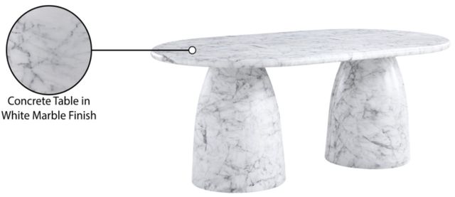 Meridian Furniture Cosenza White 78" Indoor/Outdoor Concrete Dining Table-4