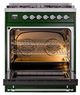 Ilve® Nostalgie II Noblesse 30'' Emerald Green Pro Style Dual Fuel Range with Chrome Trim-1