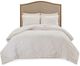 Olliix by Madison Park 3 Piece White Full/Queen Bahari Tufted Cotton Chenille Palm Duvet Cover Set-0