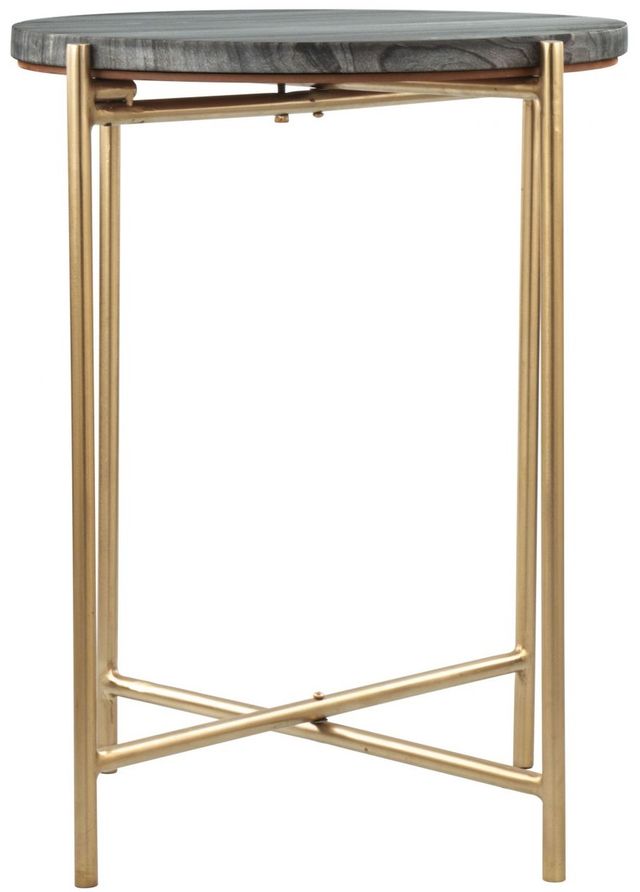 Zuo® Modern David Gray Side Table with Gold Steel Base-2