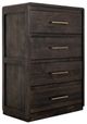 International Furniture Direct Dark Mezquite Black Chest-0