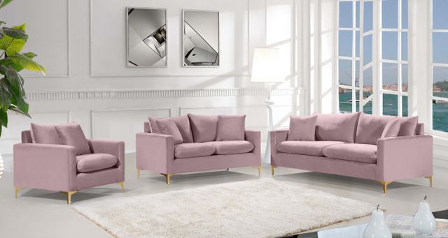 Meridian Furniture Naomi Pink Velvet Chair-2